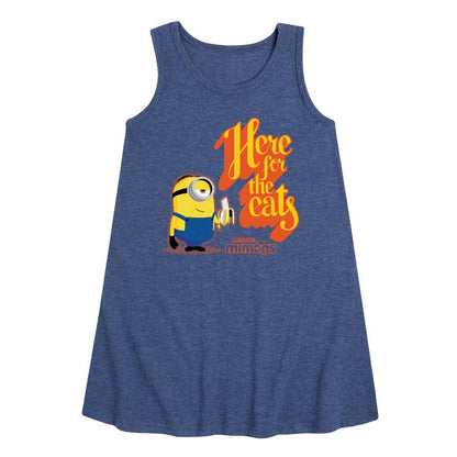 Girls' - Despicable Me Minions - Only Here For The Eats Graphic Sleeveless Aline Dress