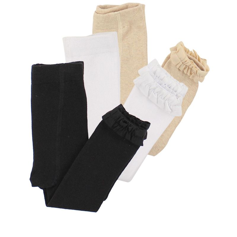 RuffleButts Girls 3-Pack Footless Ruffle Tights