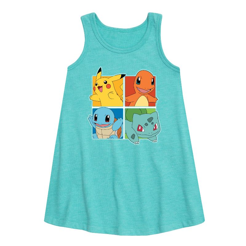 Girls' - Pokémon - Pokémon Squares Graphic Sleeveless Aline Dress