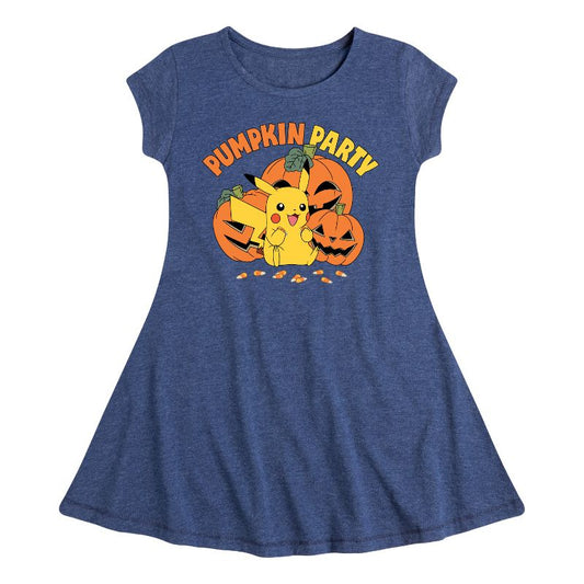 Girls' - Pokémon - Pumpkin Party Fit & Flair Cap Sleeve Dress