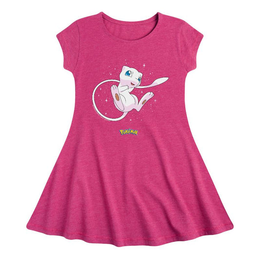 Girls' - Pokémon - Starry Mew Fit & Flair Cap Sleeve Dress