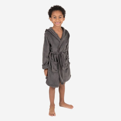 Leveret Kids Fleece Solid Color Hooded Robe (Part 2)