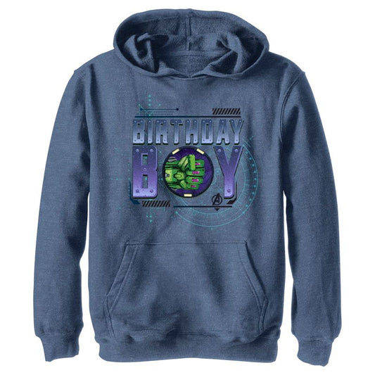 Boy's Marvel Birthday Boy Hulk Mech Suit Punch Pull Over Hoodie