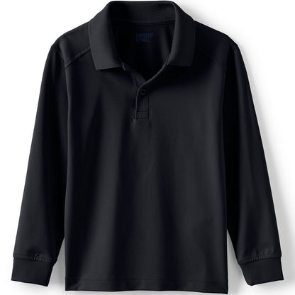 Lands' End School Uniform Kids Long Sleeve Rapid Dry Polo Shirt