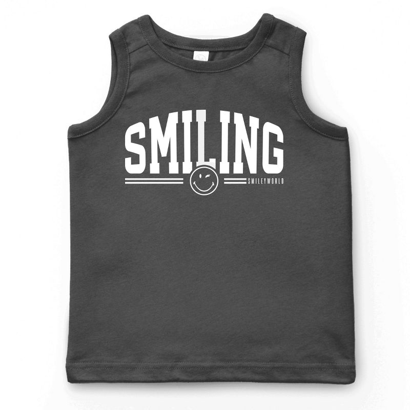 بلوزة رياضية للشباب من مجموعة The Juniper Shop SmileyWorld Arched Varsity