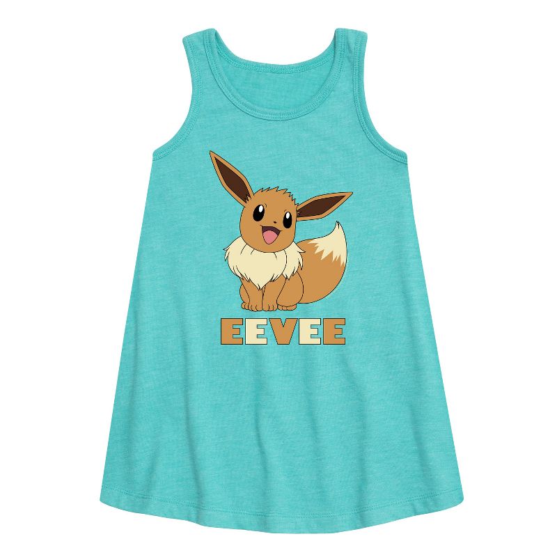 Girls' - Pokémon - Happy Eevee Graphic Sleeveless Aline Dress