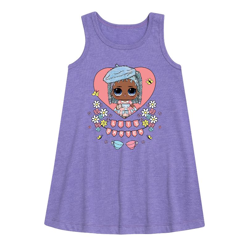 فستان "هولا مفاجأة!" للفتيات - فستان "ليتس بار تي" بدون أكمام بتصميم جرافيكي