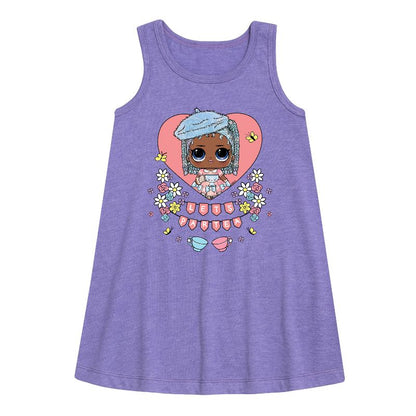 فستان "هولا مفاجأة!" للفتيات - فستان "ليتس بار تي" بدون أكمام بتصميم جرافيكي