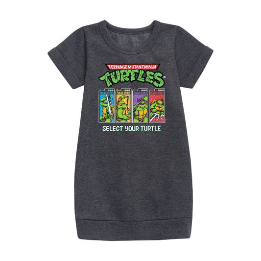 Girls' - Teenage Mutant Ninja Turtles - Select Your Turtle Video Game Graphic Short Sleeve Fleece Dress