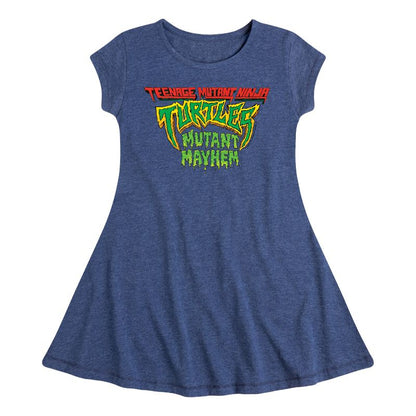 فستان بناتي بأكمام قصيرة وقصة ضيقة وشعار الفيلم - سلاحف النينجا المراهقة المتحولة