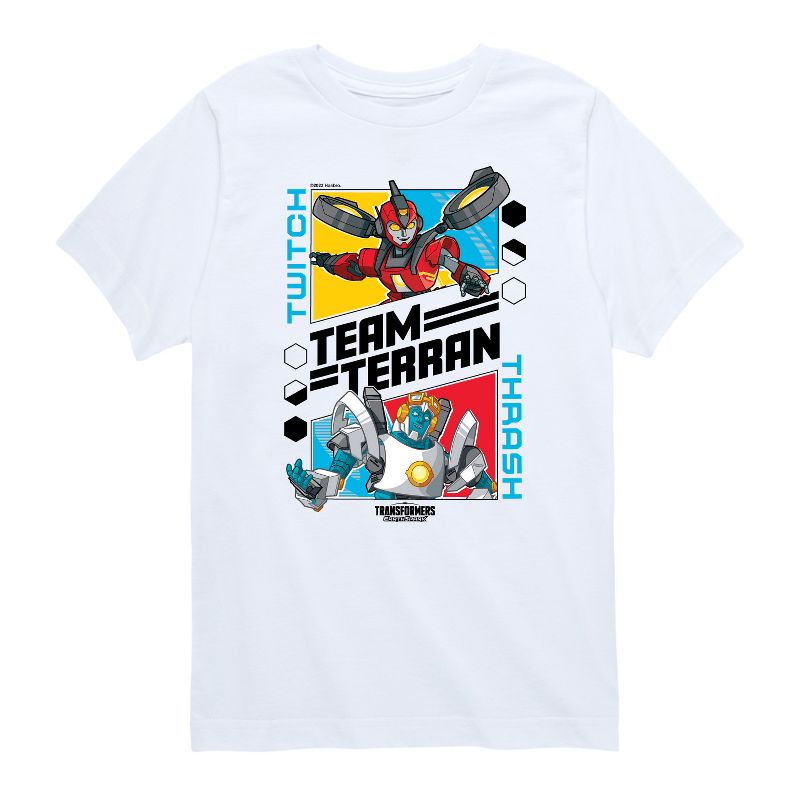 تي شيرت جرافيكي بأكمام قصيرة من ترانسفورمرز - شرارة الأرض للأولاد
