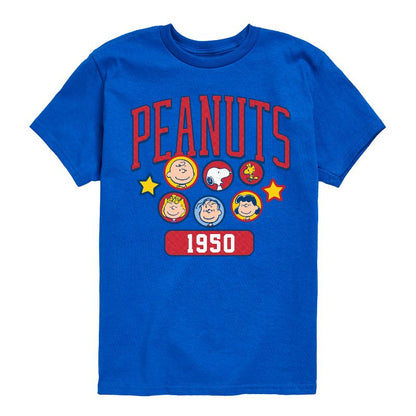 تي شيرت رياضي بأكمام قصيرة ورسومات جرافيكية للأولاد من Peanuts Crew