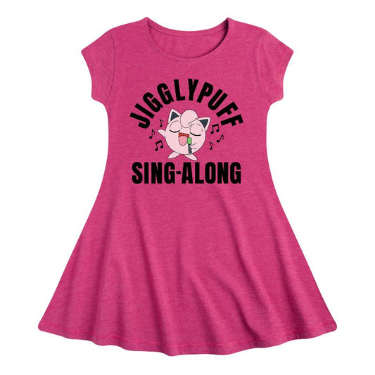 Girls' - Pokémon - Jiggypuff Sing Along Fit & Flair Cap Sleeve Dress
