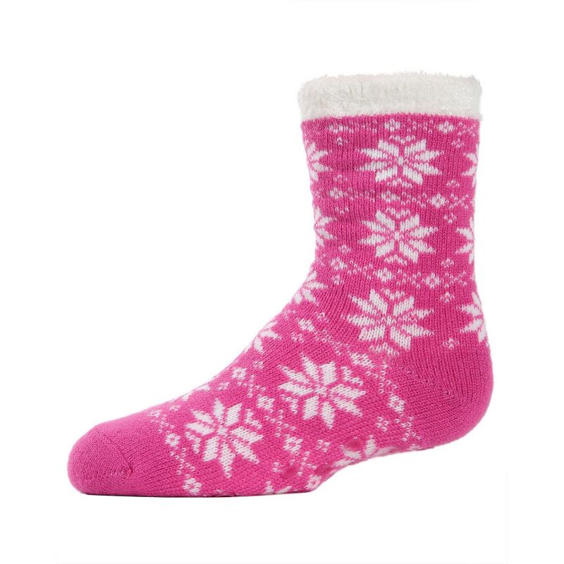 Memoi Girls' Snowflake Plush-Lined Cozy Socks