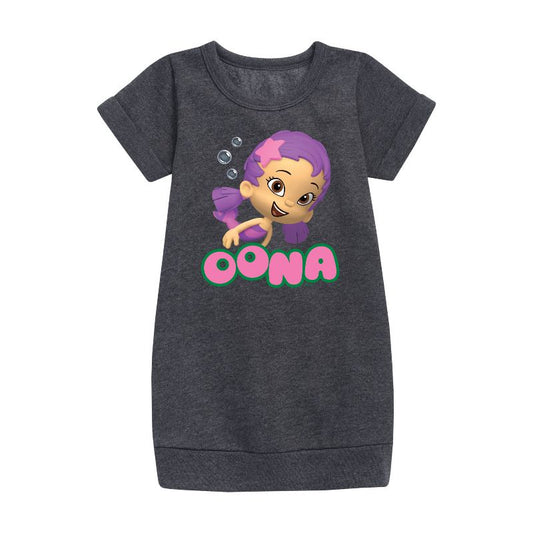 Girls' - Bubble Guppies - Oona Graphic Short Sleeve Fleece Dress