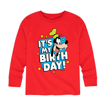 Boys' - Disney - Goofy It's My Birthday Long Sleeve Graphic T-Shirt