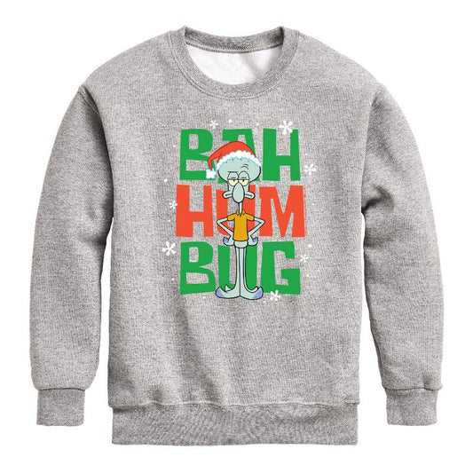 Boys' - SpongeBob SquarePants - Squidward Bah Humbug Graphic Long Sleeve Fleece Sweatshirt