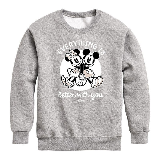 Boys' - Disney - Mickey & Friends Graphic Long Sleeve Fleece Sweatshirt