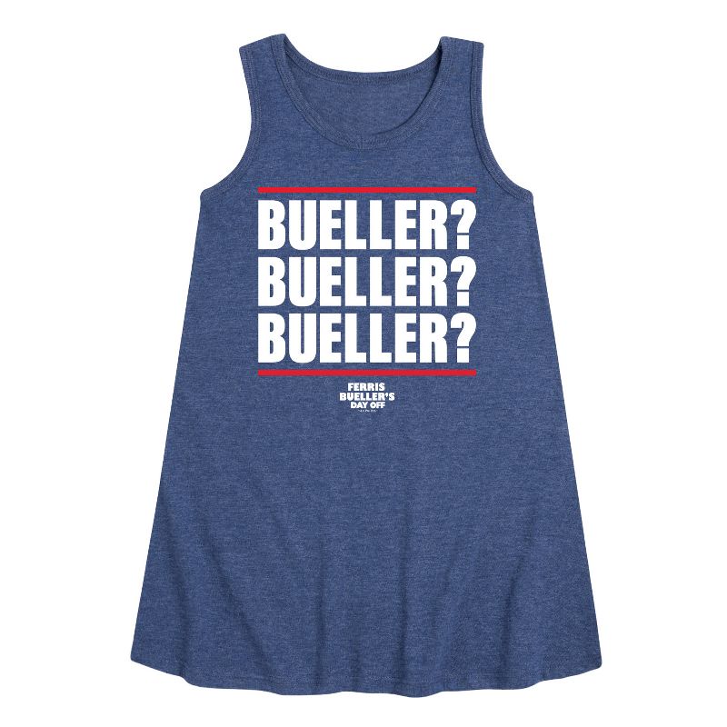 فستان بيولر بيولر الجرافيكي بدون أكمام بتصميم خطي للفتيات - يوم عطلة فيريس بيولر