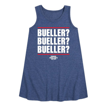 فستان بيولر بيولر الجرافيكي بدون أكمام بتصميم خطي للفتيات - يوم عطلة فيريس بيولر