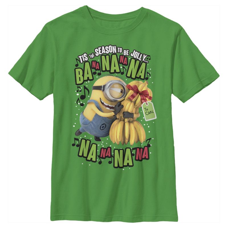 Boy's Despicable Me Christmas Carols Minons Banana T-Shirt