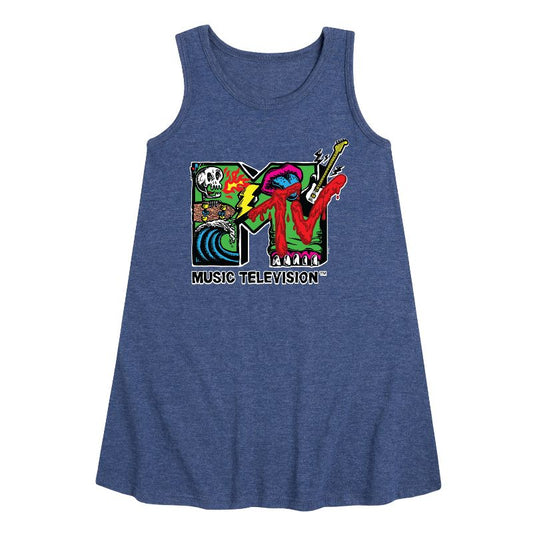 Girls' - MTV - Skater Graphic Sleeveless Aline Dress