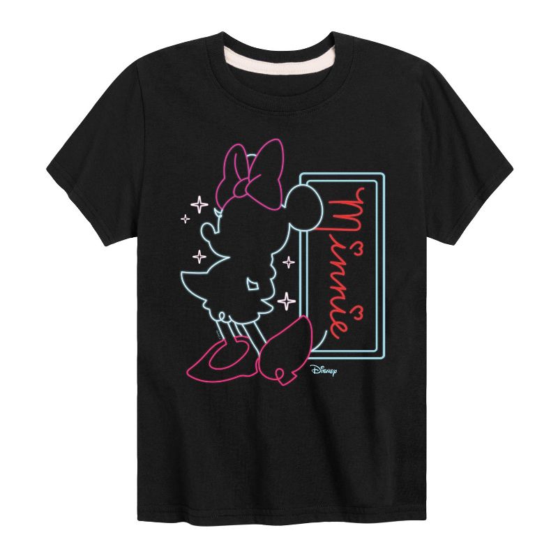 Boys' - Disney - Minnie Mouse Neon Outlined Short Sleeve Graphic T-Shirt