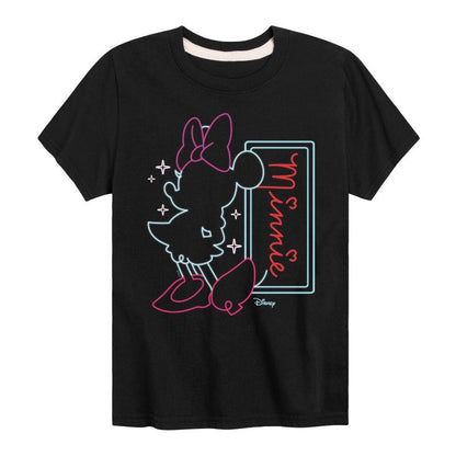 Boys' - Disney - Minnie Mouse Neon Outlined Short Sleeve Graphic T-Shirt