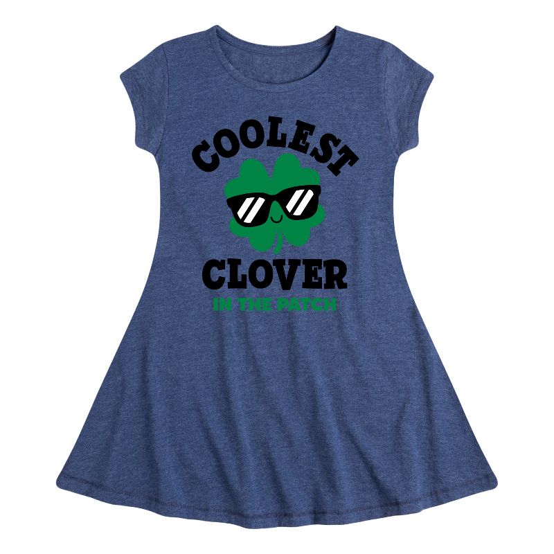 Girls' - Instant Message - St. Patrick's Day Coolest Clover in the Patch Fit & Flair Cap Sleeve Dress