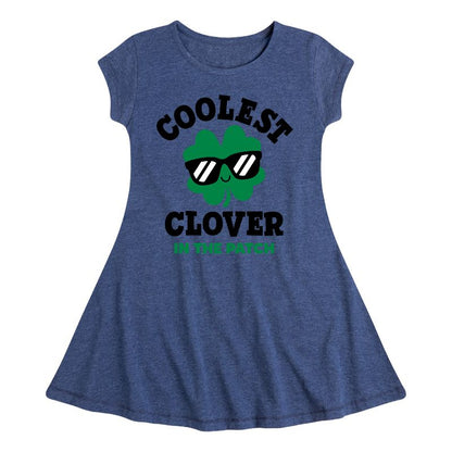 Girls' - Instant Message - St. Patrick's Day Coolest Clover in the Patch Fit & Flair Cap Sleeve Dress