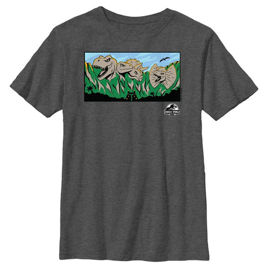 Boy's Jurassic World Dinosaur Heads Mountain T-Shirt