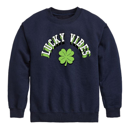 Boys' - Instant Message - St. Patrick's Day Lucky Vibes Graphic Long Sleeve Fleece Sweatshirt