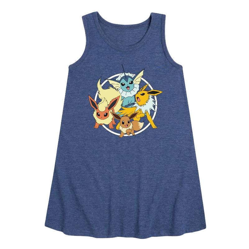 Girls' - Pokémon - Eevee Group Graphic Sleeveless Aline Dress