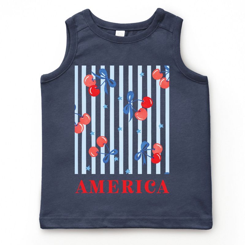 The Juniper Shop America Cherries Stripe Youth Tank Top