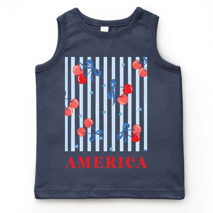 The Juniper Shop America Cherries Stripe Youth Tank Top