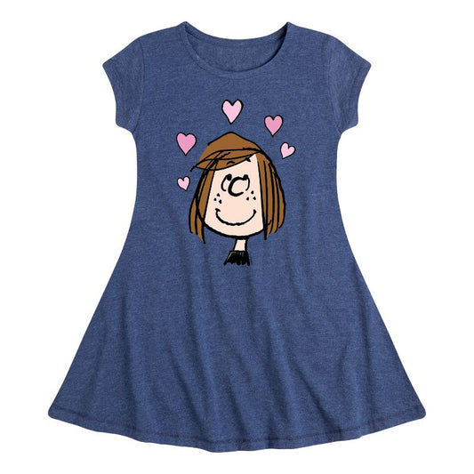 Girls' - Peanuts - Patty Valentines Fit & Flair Cap Sleeve Dress