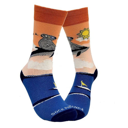 Koala Riding a Dolphin Socks from the Sock Panda (Women's, Tweens or Kids Sizes)