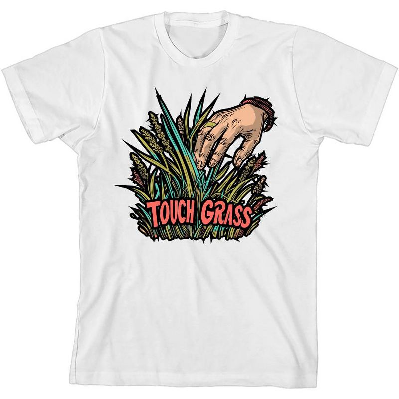 تي شيرت Labbing Touch Grass Gamer Nerd Youth برقبة دائرية وأكمام قصيرة