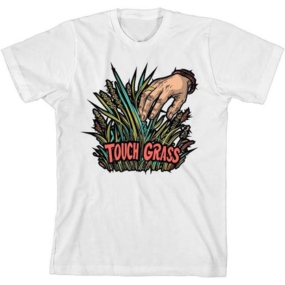 تي شيرت Labbing Touch Grass Gamer Nerd Youth برقبة دائرية وأكمام قصيرة