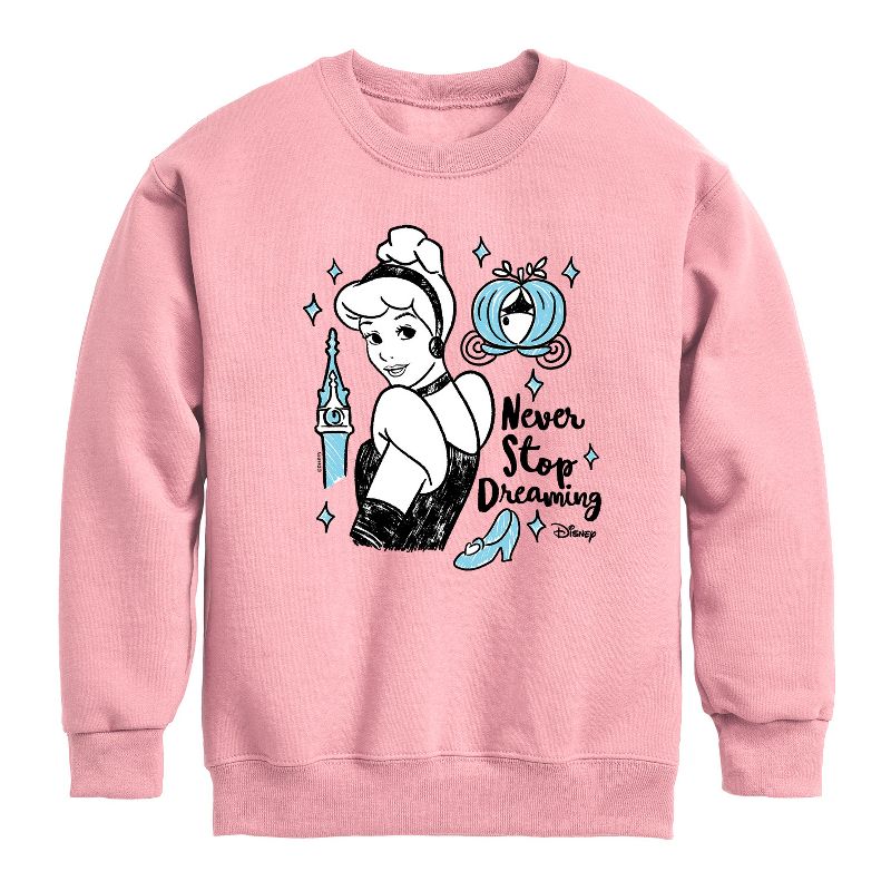 Boys' - Disney - Never Stop Dreaming Graphic Long Sleeve Fleece Sweatshirt