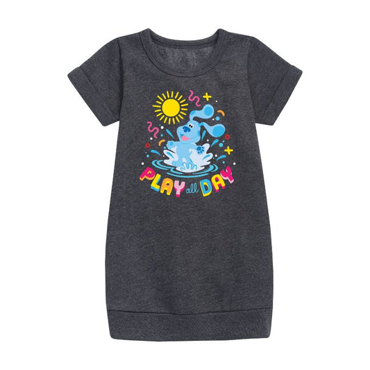 Girls' - Blue's Clues & You! - Play Day Graphic Short Sleeve Fleece Dress