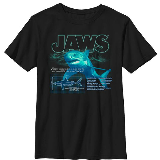 Boy's Jaws Shark Blueprint T-Shirt