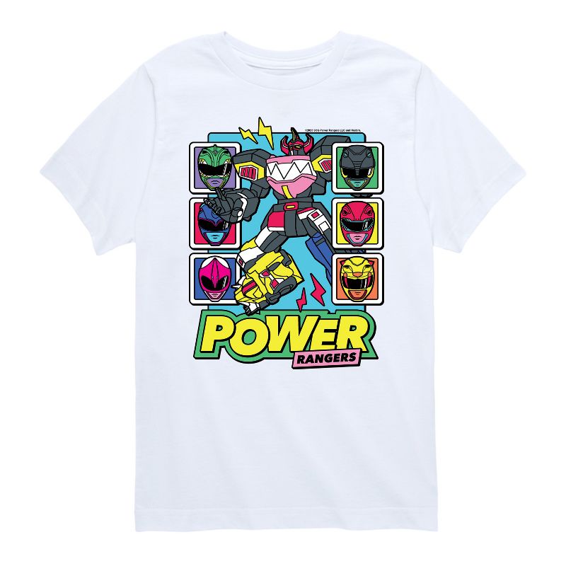 Boys' - Power Rangers - Zord Character Heads Short Sleeve Graphic T-Shirt