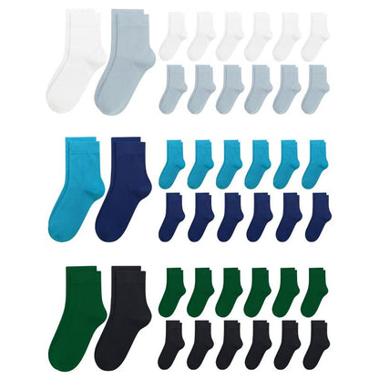 Viscose Bamboo Kids Thin Crew Socks Uniform Boys Girls Bulk Value Unisex Basic Casual Soft Wholesale 48 Pairs
