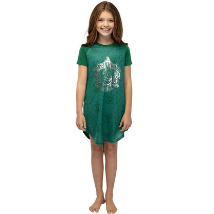 Harry Potter Girls Foil Print Hogwarts Raglan Nightgown