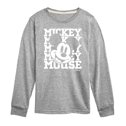 Boys' - Disney - Mickey, Mickey, Mickey Mouse Long Sleeve Graphic T-Shirt