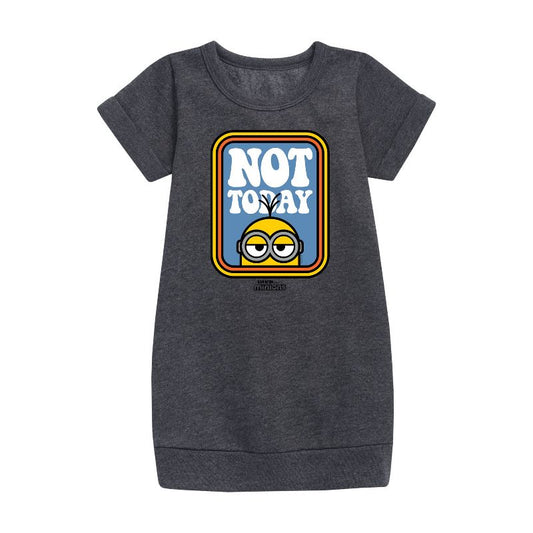 Girls' - Despicable Me Minions - Not Today Graphic Short Sleeve Fleece Dress