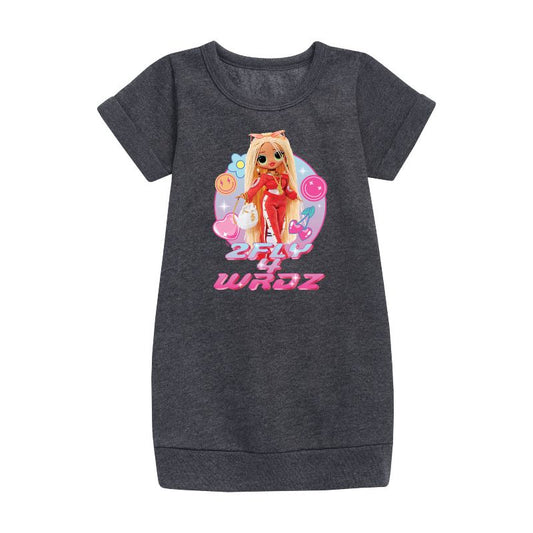 Girls' - LOL Surprise! - 2Fly 4 Wrdz Graphic Short Sleeve Fleece Dress