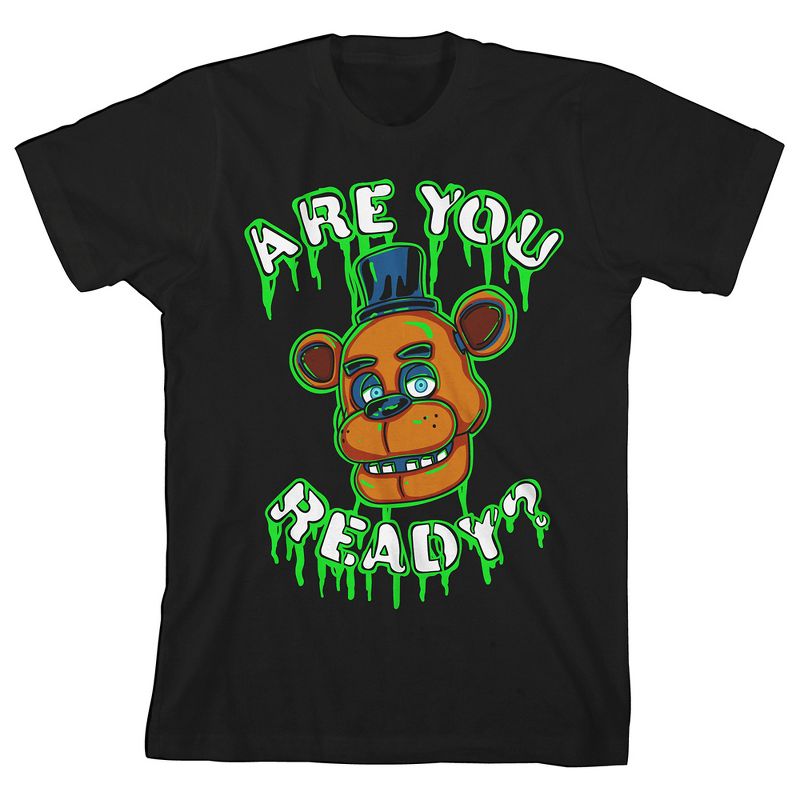Are You Ready Five Nights at Freddy's  Youth Boys Black Graphic Tee