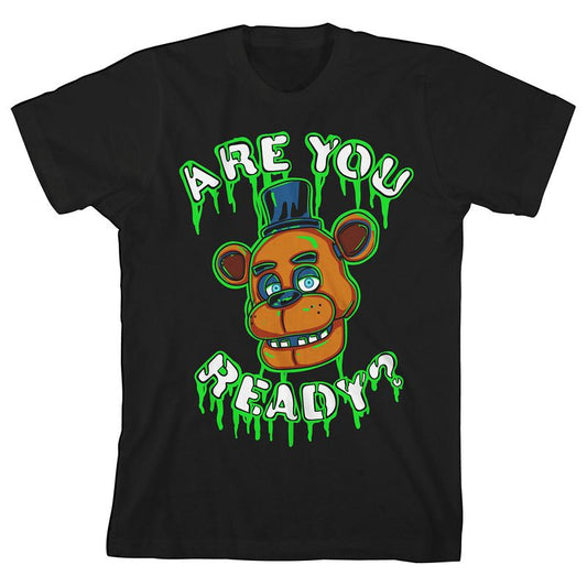 Are You Ready Five Nights at Freddy's  Youth Boys Black Graphic Tee